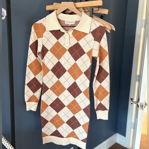 Argyle Sweater Dress - S